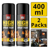 2X 151 Matt Black High Temp 650�C 400ml Spray Paint